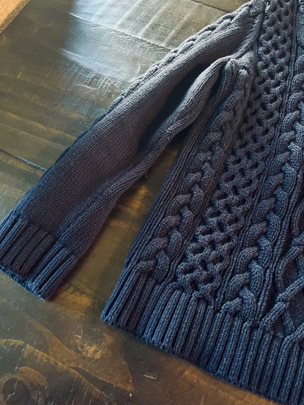 Gap Navy Cable-Knit Shawl Collar Sweater 5YEARS
